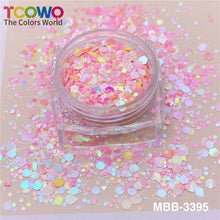 Load image into Gallery viewer, TCT-931 12 Colors Macaron Heart Star Glitter Sequins Non-Toxic BOPET for Tumbler Resin Nail Festival Crafts
