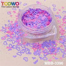 Load image into Gallery viewer, TCT-931 12 Colors Macaron Heart Star Glitter Sequins Non-Toxic BOPET for Tumbler Resin Nail Festival Crafts

