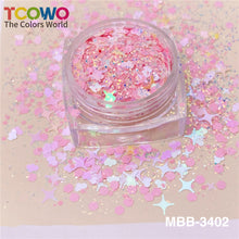Load image into Gallery viewer, TCT-931 12 Colors Macaron Heart Star Glitter Sequins Non-Toxic BOPET for Tumbler Resin Nail Festival Crafts
