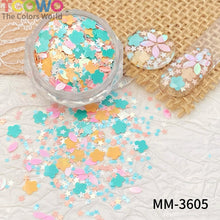 Load image into Gallery viewer, TCT-1054&amp;TCT-1055 Kawaii Macaron PET Glitter Sequins Bulk Valentine Heart Flower Star Shapes Non-Toxic Solvent Resistant Perfect for Nail Art and DIY Creations
