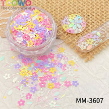 Load image into Gallery viewer, TCT-1054&amp;TCT-1055 Kawaii Macaron PET Glitter Sequins Bulk Valentine Heart Flower Star Shapes Non-Toxic Solvent Resistant Perfect for Nail Art and DIY Creations
