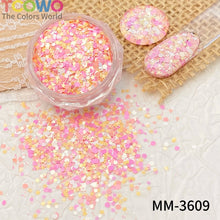 Load image into Gallery viewer, TCT-1054&amp;TCT-1055 Kawaii Macaron PET Glitter Sequins Bulk Valentine Heart Flower Star Shapes Non-Toxic Solvent Resistant Perfect for Nail Art and DIY Creations
