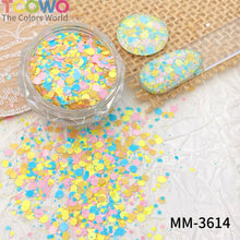 Load image into Gallery viewer, TCT-1054&amp;TCT-1055 Kawaii Macaron PET Glitter Sequins Bulk Valentine Heart Flower Star Shapes Non-Toxic Solvent Resistant Perfect for Nail Art and DIY Creations
