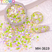 Load image into Gallery viewer, TCT-1054&amp;TCT-1055 Kawaii Macaron PET Glitter Sequins Bulk Valentine Heart Flower Star Shapes Non-Toxic Solvent Resistant Perfect for Nail Art and DIY Creations
