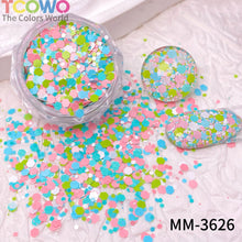 Load image into Gallery viewer, TCT-1054&amp;TCT-1055 Kawaii Macaron PET Glitter Sequins Bulk Valentine Heart Flower Star Shapes Non-Toxic Solvent Resistant Perfect for Nail Art and DIY Creations
