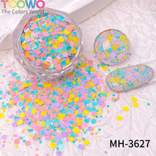 Load image into Gallery viewer, TCT-1054&amp;TCT-1055 Kawaii Macaron PET Glitter Sequins Bulk Valentine Heart Flower Star Shapes Non-Toxic Solvent Resistant Perfect for Nail Art and DIY Creations
