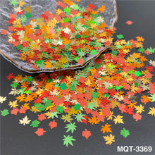 Load image into Gallery viewer, TCT-929 Autumn Maple Leaf Shape Mix Glitter Sequins, Fall Colors, Hexagon &amp; Maple Leaf Mix, Vegan Glitter for Nail Art, Card Making, Epoxy Resin DIY, PET Material, MSDS Certified, Guangdong China, Wholesale Available
