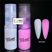 Load image into Gallery viewer, TCT-904 Glow in the Dark Photoluminescent Sun Activated Luminous Pigment Powder Body Glitter Spray for Nail Art Makeup Crafts Epoxy Resin
