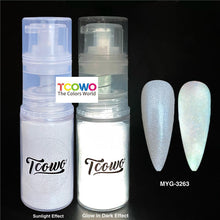 Load image into Gallery viewer, TCT-904 Glow in the Dark Photoluminescent Sun Activated Luminous Pigment Powder Body Glitter Spray for Nail Art Makeup Crafts Epoxy Resin
