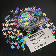 Load image into Gallery viewer, TCT-201 TCOWO Holiday Customs Twinkle Christmas Snowflakes Biodegradable Glitter Nail Art Glitter
