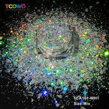 Load image into Gallery viewer, TCT-1063 &amp; TCT-1064 Fine &amp; Chunky Holographic PET Glitter Bulk Glitter for Nails High Brightness Safe Vegan Resin Craft Makeup Body Decoration
