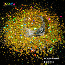 Load image into Gallery viewer, TCT-1063 &amp; TCT-1064 Fine &amp; Chunky Holographic PET Glitter Bulk Glitter for Nails High Brightness Safe Vegan Resin Craft Makeup Body Decoration
