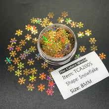 Load image into Gallery viewer, TCT-201 TCOWO Holiday Customs Twinkle Christmas Snowflakes Biodegradable Glitter Nail Art Glitter
