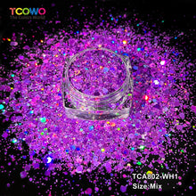 Load image into Gallery viewer, TCT-1063 &amp; TCT-1064 Fine &amp; Chunky Holographic PET Glitter Bulk Glitter for Nails High Brightness Safe Vegan Resin Craft Makeup Body Decoration
