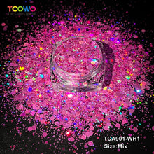 Load image into Gallery viewer, TCT-1063 &amp; TCT-1064 Fine &amp; Chunky Holographic PET Glitter Bulk Glitter for Nails High Brightness Safe Vegan Resin Craft Makeup Body Decoration
