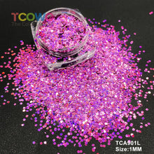 Load image into Gallery viewer, TCT-045 Mix Chunky Holographic Glitter Powder, a high-quality PET decorative material with long-lasting sparkle and holographic effect, ideal for personal and wholesale use.
