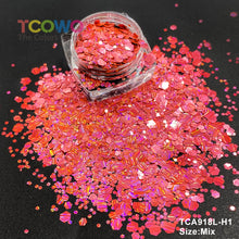 Load image into Gallery viewer, TCT-045 Mix Chunky Holographic Glitter Powder, a high-quality PET decorative material with long-lasting sparkle and holographic effect, ideal for personal and wholesale use.
