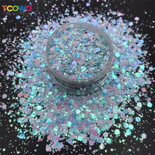 Load image into Gallery viewer, TCT-544 Factory Supply Nail Glitter Sequins Polyester Bulk Hexagon Mix Chunky Glitter for Craft Cosmetics Nail Art
