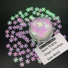 Load image into Gallery viewer, TCT-201 TCOWO Holiday Customs Twinkle Christmas Snowflakes Biodegradable Glitter Nail Art Glitter
