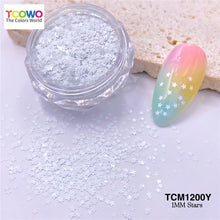 Load image into Gallery viewer, TCT-915 | 1MM White Macaroon Kawaii Star Glitter Sequin for Nail Art Makeup Crafts DIY Tumbler Epoxy Resin - Non-Toxic Shining Glitter by TCOWO
