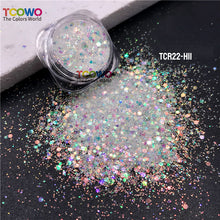 Load image into Gallery viewer, TCT-896 Eco‑Friendly Gold Background Iridescent Rainbow Chunky Glitter for Face Body Makeup Crafts Tumbler Decoration
