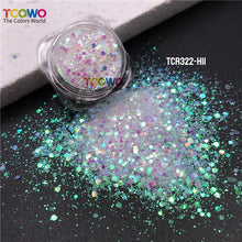 Load image into Gallery viewer, TCT-896 Eco‑Friendly Gold Background Iridescent Rainbow Chunky Glitter for Face Body Makeup Crafts Tumbler Decoration
