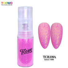 Load image into Gallery viewer, TCT-921 Fine Glitter Ombre Powder Spray, Gold Background Iridescent Rainbow Glitter, 12 Colors 38um, Easy to Use for Nail Art Hair Skin Crafts, MSDS Certified, Guangdong China

