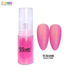Load image into Gallery viewer, TCT-921 Fine Glitter Ombre Powder Spray, Gold Background Iridescent Rainbow Glitter, 12 Colors 38um, Easy to Use for Nail Art Hair Skin Crafts, MSDS Certified, Guangdong China
