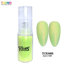 Load image into Gallery viewer, TCT-921 Fine Glitter Ombre Powder Spray, Gold Background Iridescent Rainbow Glitter, 12 Colors 38um, Easy to Use for Nail Art Hair Skin Crafts, MSDS Certified, Guangdong China
