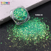 Load image into Gallery viewer, TCT-896 Eco‑Friendly Gold Background Iridescent Rainbow Chunky Glitter for Face Body Makeup Crafts Tumbler Decoration
