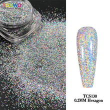 Load image into Gallery viewer, TCT-814 TCOWO Strong Holographic Color Fine Glitter Solvent Resistant Ultrathin Material Nails Art Manicure Makeup DIY Decoration Powder
