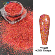 Load image into Gallery viewer, TCT-814 TCOWO Strong Holographic Color Fine Glitter Solvent Resistant Ultrathin Material Nails Art Manicure Makeup DIY Decoration Powder
