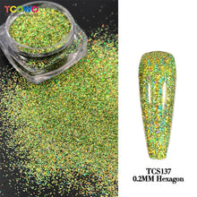 Load image into Gallery viewer, TCT-814 TCOWO Strong Holographic Color Fine Glitter Solvent Resistant Ultrathin Material Nails Art Manicure Makeup DIY Decoration Powder
