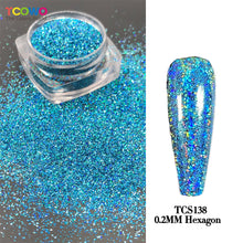 Load image into Gallery viewer, TCT-814 TCOWO Strong Holographic Color Fine Glitter Solvent Resistant Ultrathin Material Nails Art Manicure Makeup DIY Decoration Powder
