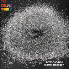 Load image into Gallery viewer, TCT-852 TCOWO Eco-Friendly Biodegradable Glitter Powder Plant Cellulose Cosmetic Grade 0.2mm Hexagon Shining Sparkle for Face Eye Nail Hair Crafts Halloween Christmas Wedding Shoes Tumbler Wholesale
