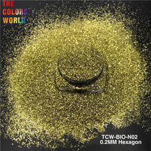 Load image into Gallery viewer, TCT-852 TCOWO Eco-Friendly Biodegradable Glitter Powder Plant Cellulose Cosmetic Grade 0.2mm Hexagon Shining Sparkle for Face Eye Nail Hair Crafts Halloween Christmas Wedding Shoes Tumbler Wholesale
