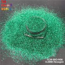 Load image into Gallery viewer, TCT-852 TCOWO Eco-Friendly Biodegradable Glitter Powder Plant Cellulose Cosmetic Grade 0.2mm Hexagon Shining Sparkle for Face Eye Nail Hair Crafts Halloween Christmas Wedding Shoes Tumbler Wholesale
