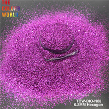 Load image into Gallery viewer, TCT-852 TCOWO Eco-Friendly Biodegradable Glitter Powder Plant Cellulose Cosmetic Grade 0.2mm Hexagon Shining Sparkle for Face Eye Nail Hair Crafts Halloween Christmas Wedding Shoes Tumbler Wholesale
