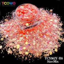 Load image into Gallery viewer, TCT-1046 Embossed High Sparkle Silver Mirror Glitter Bulk Wholesale, Eco-Friendly PET Mix Size Chunky Glitter Powder for Nail Art Resin Tumblers Crafts Valentine Decor
