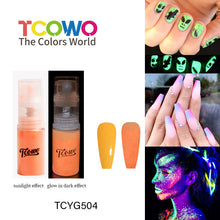 Load image into Gallery viewer, TCT-906 Neon Luminescent Powder Ombre Sprayer Glow in Dark Pigment Luminous Glitter for Nail Art Crafts Cosmetics DIY Projects
