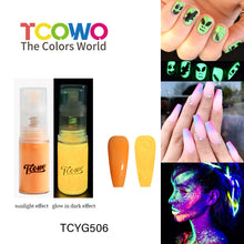 Load image into Gallery viewer, TCT-906 Neon Luminescent Powder Ombre Sprayer Glow in Dark Pigment Luminous Glitter for Nail Art Crafts Cosmetics DIY Projects
