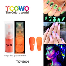 Load image into Gallery viewer, TCT-906 Neon Luminescent Powder Ombre Sprayer Glow in Dark Pigment Luminous Glitter for Nail Art Crafts Cosmetics DIY Projects
