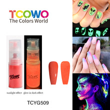Load image into Gallery viewer, TCT-906 Neon Luminescent Powder Ombre Sprayer Glow in Dark Pigment Luminous Glitter for Nail Art Crafts Cosmetics DIY Projects
