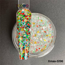 Load image into Gallery viewer, TCT-919 Christmas Glitter Mix Acrylic Powder For Nails Extension Dipping Engraving, Poly Monomer, PMMA, 10-60um, Custom Color/Packaging, Guangdong China, MSDS/SGS, Free Sample &amp; Wholesale TCOWO
