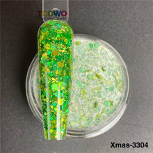 Load image into Gallery viewer, TCT-919 Christmas Glitter Mix Acrylic Powder For Nails Extension Dipping Engraving, Poly Monomer, PMMA, 10-60um, Custom Color/Packaging, Guangdong China, MSDS/SGS, Free Sample &amp; Wholesale TCOWO
