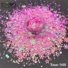 Load image into Gallery viewer, TCT-932 Christmas Sparkle Glitter Sequins Non-Toxic Eco-Friendly PET Glitter for Nail Art, Resin, Candle, DIY Crafts, Face Body Hair Makeup, Festival &amp; Wedding Decorations
