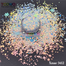 Load image into Gallery viewer, TCT-932 Christmas Sparkle Glitter Sequins Non-Toxic Eco-Friendly PET Glitter for Nail Art, Resin, Candle, DIY Crafts, Face Body Hair Makeup, Festival &amp; Wedding Decorations
