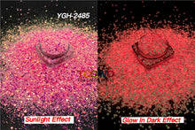 Load image into Gallery viewer, TCT-720 Glow in Dark Luminous Iridescent Chunky Glitter for Nails Art Tumbler Resin Crafts Festival Decoration
