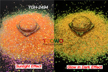 Load image into Gallery viewer, TCT-720 Glow in Dark Luminous Iridescent Chunky Glitter for Nails Art Tumbler Resin Crafts Festival Decoration
