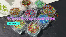 Load and play video in Gallery viewer, TCT-888 Biodegradable Christmas Mix Chunky Glitter, Eco-Friendly Cosmetic Grade, TCOWO Festive Red/Green/Gold Glitter (Wholesale Available)
